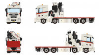 01-5197 Масштабная модель Манипулятор SCANIA R NORMAL CR20N RIGED FLATBED TRUCK 8X2 в масштабе 1 50