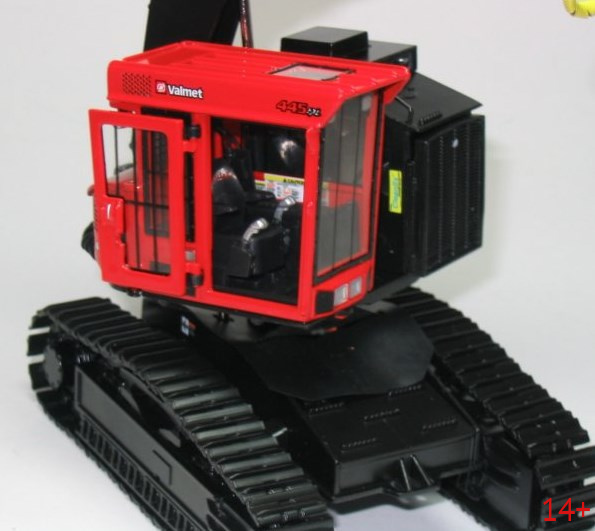 SW3006 Масштабная модель лесозаготовительной машины Valmet 445EXL  - гусеничный харвестер в масштабе 1:50