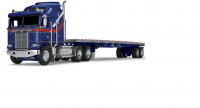 69-1657 Масштабная модель Liberty Series Kenworth® K100 COE Aerodyne Sleeper и 53-футовый прицеп-платформа Wilson® Roadbrute сувенирная продукция в масштабе 1 64