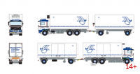 01-5373 Масштабная модель Рефрижераторный прицеп VOLVO F12 RIGED REEFER TRUCK 6X2 в масштабе 1 50