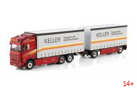 02-3582 Масштабная модель Тентованный прицеп VOLVO FH5 GLOBETROTTER 6X2  в масштабе 1 50