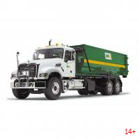 10-4050D Масштабная модель Мусоровоз Mack Granite с контейнером Tub-Style Roll-Off сувенирная продукция в масштабе 1 34