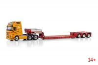 01-4529 Масштабная модель Низкорамный трал VOLVO FH5 GLOBETROTTER XL 6X2 3-осный в масштабе 1 50