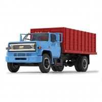 10-4252 Масштабная модель Зерновой Грузовик Chevrolet C65 1970-Х Годов, Нежно-Голубой/Красный, С Грузом Кукурузы сувенирная продукция в масштабе 1 34