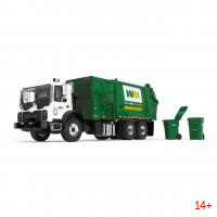 10-4004Д Масштабная модель Мусоровоз WM Mack TerraPro С Боковой Загрузкой и с мусорными тележками сувенирная продукция в масштабе 1 34
