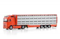01-4258 Масштабная модель  VOLVO FH5 GLOBETROTTER 4X2 Прицеп для перевозки скота - 3 ОСИ в масштабе 1 50