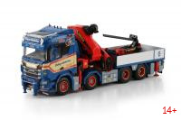 01-4143 Масштабная модель Эвакуатор Scania CR20R 8x4 Palfinger PK135.002Tec-7 + Стрела Erling Andersen в масштабе 1 50
