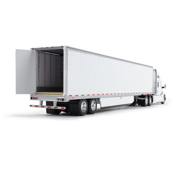 60-1762 Масштабная модель Белый Kenworth T680 И 53-Футовый Грузовой Прицеп С Юбками сувенирная продукция в масштабе 1 64