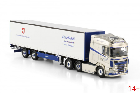 02-3601 Масштабная модель Тентованный прицеп DAF XG 6X2 в масштабе 1 50