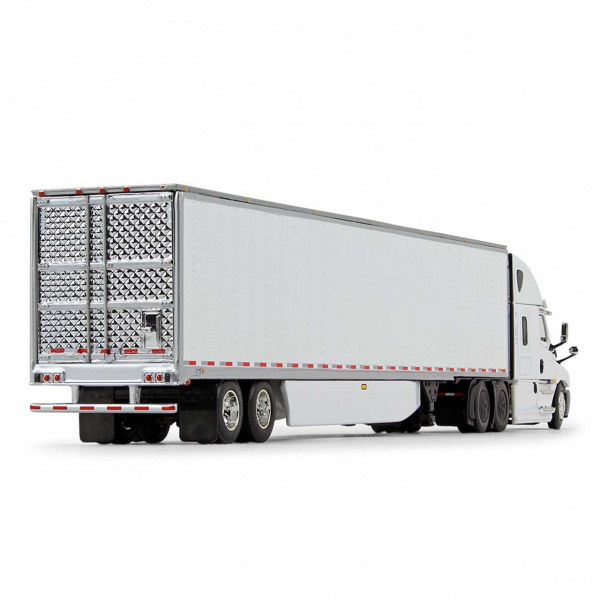 60-1055 Масштабная модель Белый Freightliner 2018 Cascadia High-Roof Sleeper & 53' Utility Trailer С Рефрижератором сувенирная продукция в масштабе 1 64