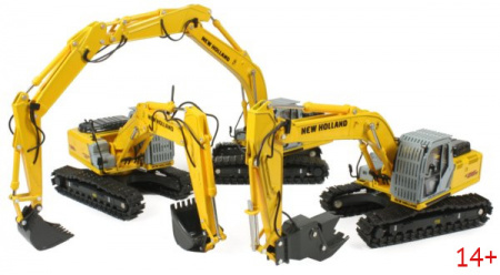 13721 Масштабная модель New Holland E215B экскаватора с захватом  в масштабе 1:50