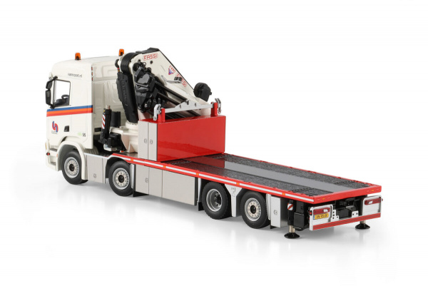 01-5197 Масштабная модель Манипулятор SCANIA R NORMAL CR20N RIGED FLATBED TRUCK 8X2 в масштабе 1 50