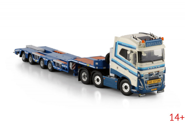 01-4311 Масштабная модель VOLVO FH5 GLOBETROTTER 6X2 4-осный самоходный полуприцеп с низкой погрузкой в масштабе 1:50