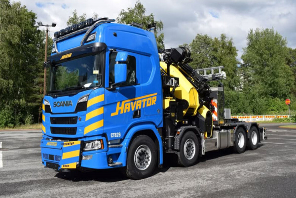 01-5405 Масштабная модель Манипулятор SCANIA R HIGHLINE CR20H 8X4 в масштабе 1 50 