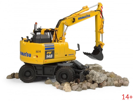 8162 Масштабная модель Komatsu PW148-11 экскаватор с засхватом в масштабе 1:50