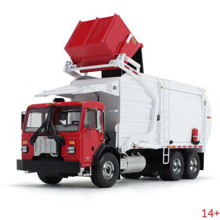 10-4335 Масштабная модель Мусоровоз Красный/Белый Peterbilt Model 520 С Фронтальным Погрузчиком Wittke И Мусорным Контейнером сувенирная продукция в масштабе 1 34