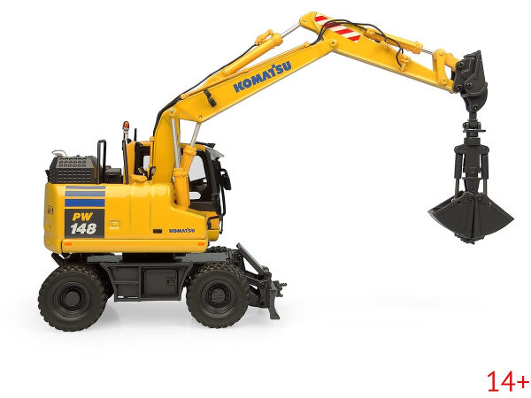 8162 Масштабная модель Komatsu PW148-11 экскаватор с засхватом в масштабе 1:50