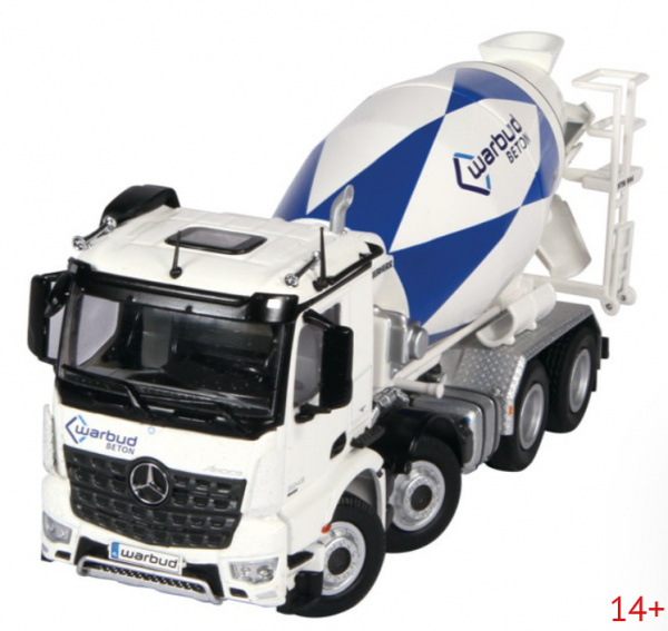 906/22 Масштабная модель Автобетоносмеситель Mercedes-Benz Arocs 8x4 "Warbud" в масштабе 1:50