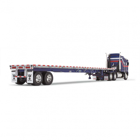 69-1657 Масштабная модель Liberty Series Kenworth® K100 COE Aerodyne Sleeper и 53-футовый прицеп-платформа Wilson® Roadbrute сувенирная продукция в масштабе 1 64