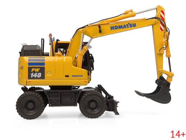 8162 Масштабная модель Komatsu PW148-11 экскаватор с засхватом в масштабе 1:50