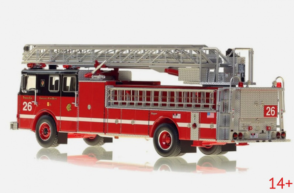 VFR070-26 Масштабная модель Chicago Fire Department Truck 26 - 1995 Seagrave 100' Ladder в масштабе 1:50