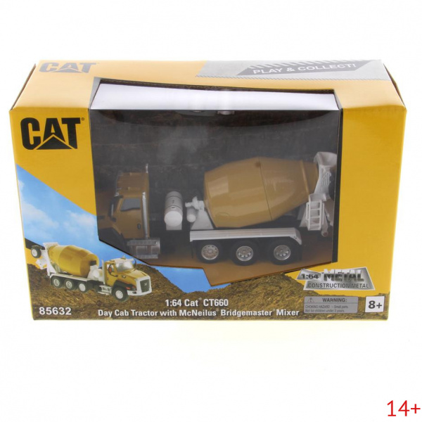 85632 Масштабная модель  Бетоносмеситель Cat CT660 McNeilus Bridgemaster в масштабе 1:64