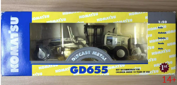 50-3063 Масштабная модель Komatsu GD655 белый автогрейдер с рыхлителем в масштабе 1:50