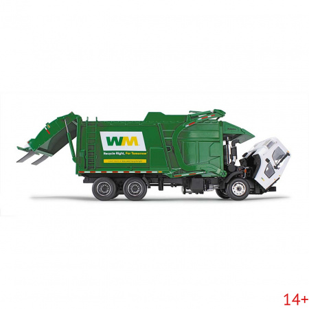 10-4292D Масштабная модель Мусоровоз WM Mack LR С Фронтальным Погрузчиком McNeilus Meridian И Мусорным Контейнером сувенирная продукция в масштабе 1 34