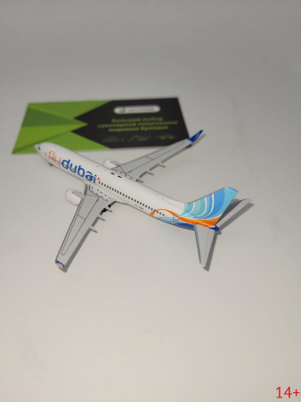 12689 Масштабная модель пассажирского самолета Boeing 737-800 FlyDubai (ФлайДубай) в масштабе 1 400 сплав