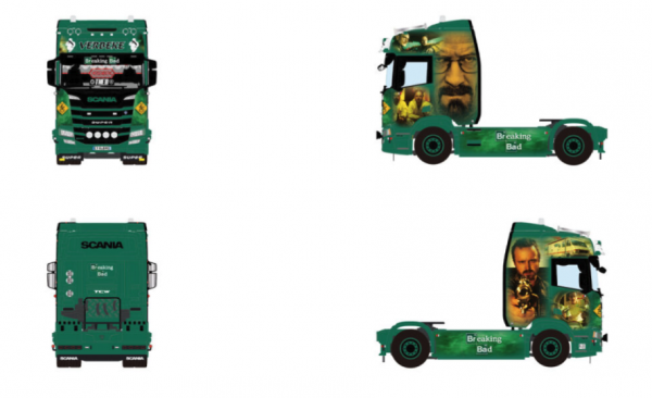 01-5385 Масштабная модель Седельный тягач SCANIA R HIGHLINE CR20H 4X2 в масштабе 1 50