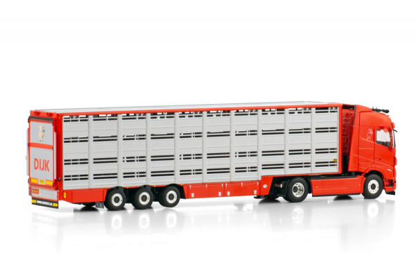 01-4258 Масштабная модель  VOLVO FH5 GLOBETROTTER 4X2 Прицеп для перевозки скота - 3 ОСИ в масштабе 1 50