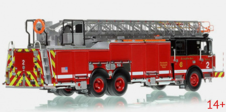 VFR110-2 Масштабная модель Chicago Fire Department 2020 E-One 100' Rear Mount - Truck 2 в масштабе 1:50