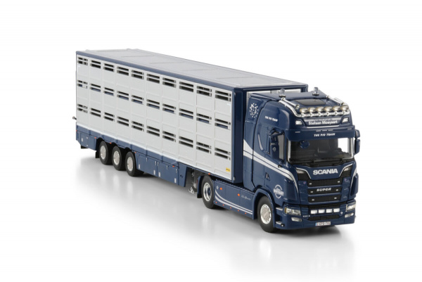 01-4608 Масштабная модель SCANIA S HIGHLINE CS20H ​​4X2 ПРИЦЕП ДЛЯ ПЕРЕВОЗКИ СКОТА - 3 ОСИ в масштабе 1 50