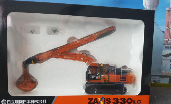 152-00738 Масштабная модель Гусеничный экскаватор Hitachi ZX330LC-7 с телескопической фурнитурой и грейферным ковшом в масштабе 1:50
