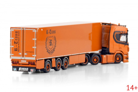 02-3509 Масштабная модель Фургонный прицеп SCANIA R HIGHLINE CR20H 6X2 в масштабе 1 50