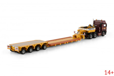 01-4799 Масштабная модель Низкорамный трал VOLVO F16 GLOBETROTTER 6X4 SCHEUERLE INTERCOMBI - 4 ОСИ в масштабе 1 50