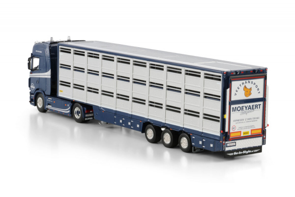 01-4608 Масштабная модель SCANIA S HIGHLINE CS20H ​​4X2 ПРИЦЕП ДЛЯ ПЕРЕВОЗКИ СКОТА - 3 ОСИ в масштабе 1 50