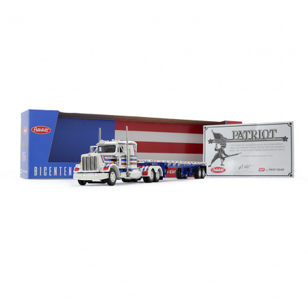 69-1921 Масштабная модель Двухсотлетний Patriot Edition Peterbilt 359 с соответствующим бортовым кузовом сувенирная продукция в масштабе 1 64