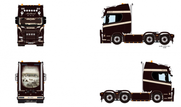 01-5358 Масштабная модель Седельный тягач SCANIA R HIGHLINE CR20H 6X2 TAG в масштабе 1 50
