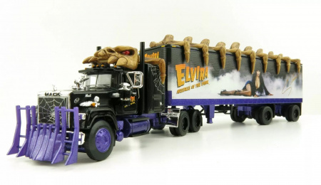 69-0880 Масштабная модель Mack SuperLiner Трейлер Elvira Mistress of the Dark сувенирная продукция в масштабе 1 64