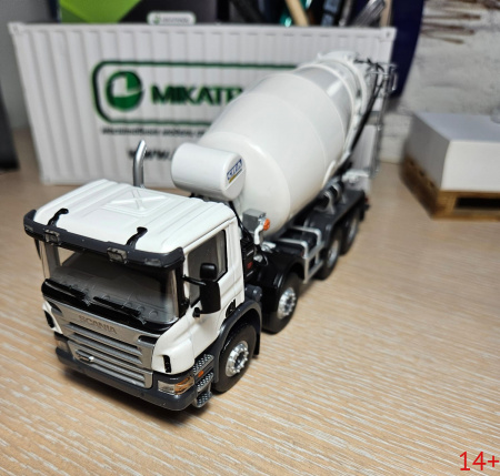 5-5661 Масштабная модель SCANIA P380 White with CIFA-cement mixer (с бетономешалкой) в масштабе 1:50