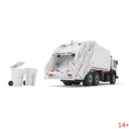 10-4337 Масштабная модель Мусоровоз Белый Mack TerraPro С Задним Погрузчиком McNeilus И Мусорными Тележками сувенирная продукция в масштабе 1 34