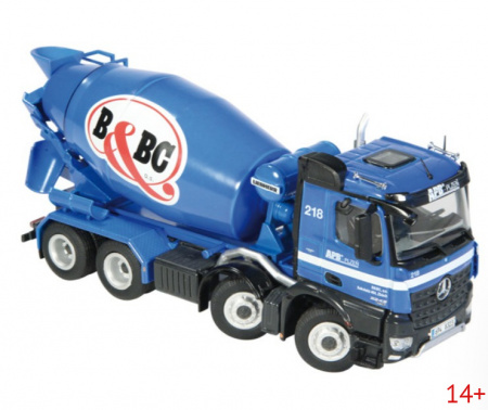 906/14 Масштабная модель Автобетоносмеситель Mercedes-Benz Arocs 8x4 "B&BC" в масштабе 1:50