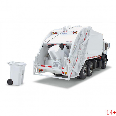 10-4337 Масштабная модель Мусоровоз Белый Mack TerraPro С Задним Погрузчиком McNeilus И Мусорными Тележками сувенирная продукция в масштабе 1 34