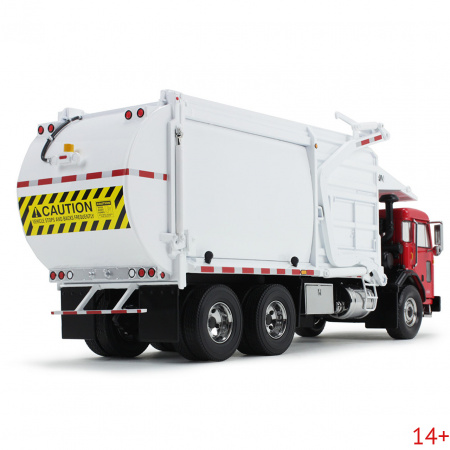 10-4335 Масштабная модель Мусоровоз Красный/Белый Peterbilt Model 520 С Фронтальным Погрузчиком Wittke И Мусорным Контейнером сувенирная продукция в масштабе 1 34