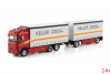 02-3582 Масштабная модель Тентованный прицеп VOLVO FH5 GLOBETROTTER 6X2  в масштабе 1 50