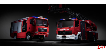 043103 Масштабная модель Пожарная машина Rosenbauer DL L32A-XS 3.0 (MB Atego) в масштабе 1:43