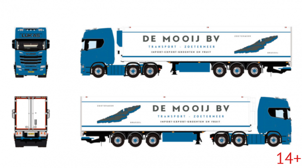 01-5485 Масштабная модель Рефрижераторный прицеп SCANIA S HIGHLINE CS20H 6X2 в масштабе 1 50
