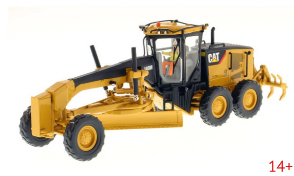 85236 Масштабная модель Автогрейдер Cat 140M в масштабе 1:50 в алюминиевом боксе