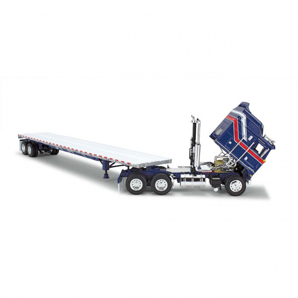 69-1657 Масштабная модель Liberty Series Kenworth® K100 COE Aerodyne Sleeper и 53-футовый прицеп-платформа Wilson® Roadbrute сувенирная продукция в масштабе 1 64
